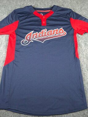 Majestic Cleveland Indians Jersey Adult Small #8 Cool Base LITTLE LEAGUE PATCH